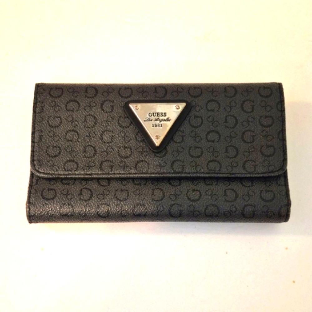 Guess Embossed Black Wallet Card Holder